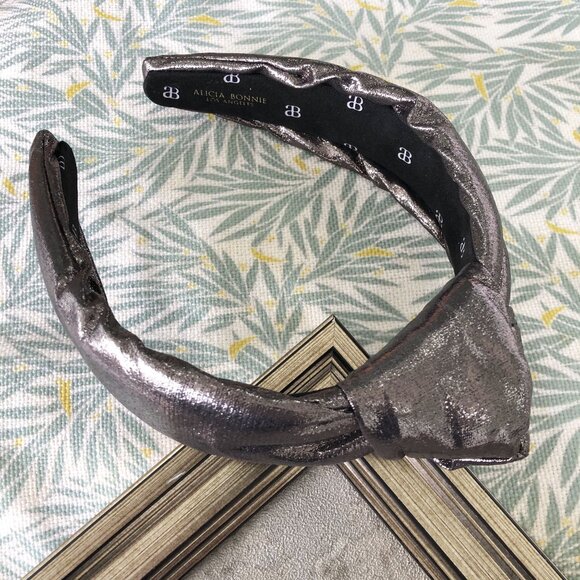 Alicia Bonnie The Precious Metals Bronze Metallic Faux Leather Knotted Headband - Picture 1 of 4